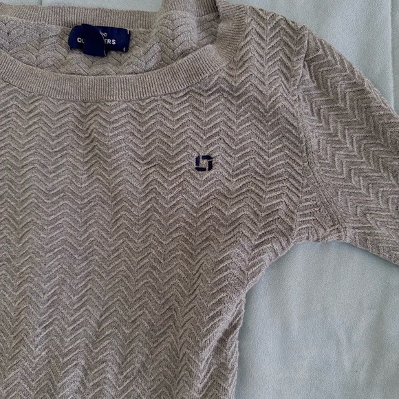 Chase Lands' End Women's Beige Chevron Sweater - Picture 2 of 5